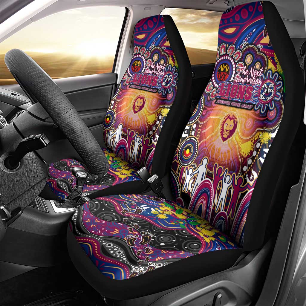 NAIDOC Week 2025 Lions Football Car Seat Cover Aboriginal Dot Painting