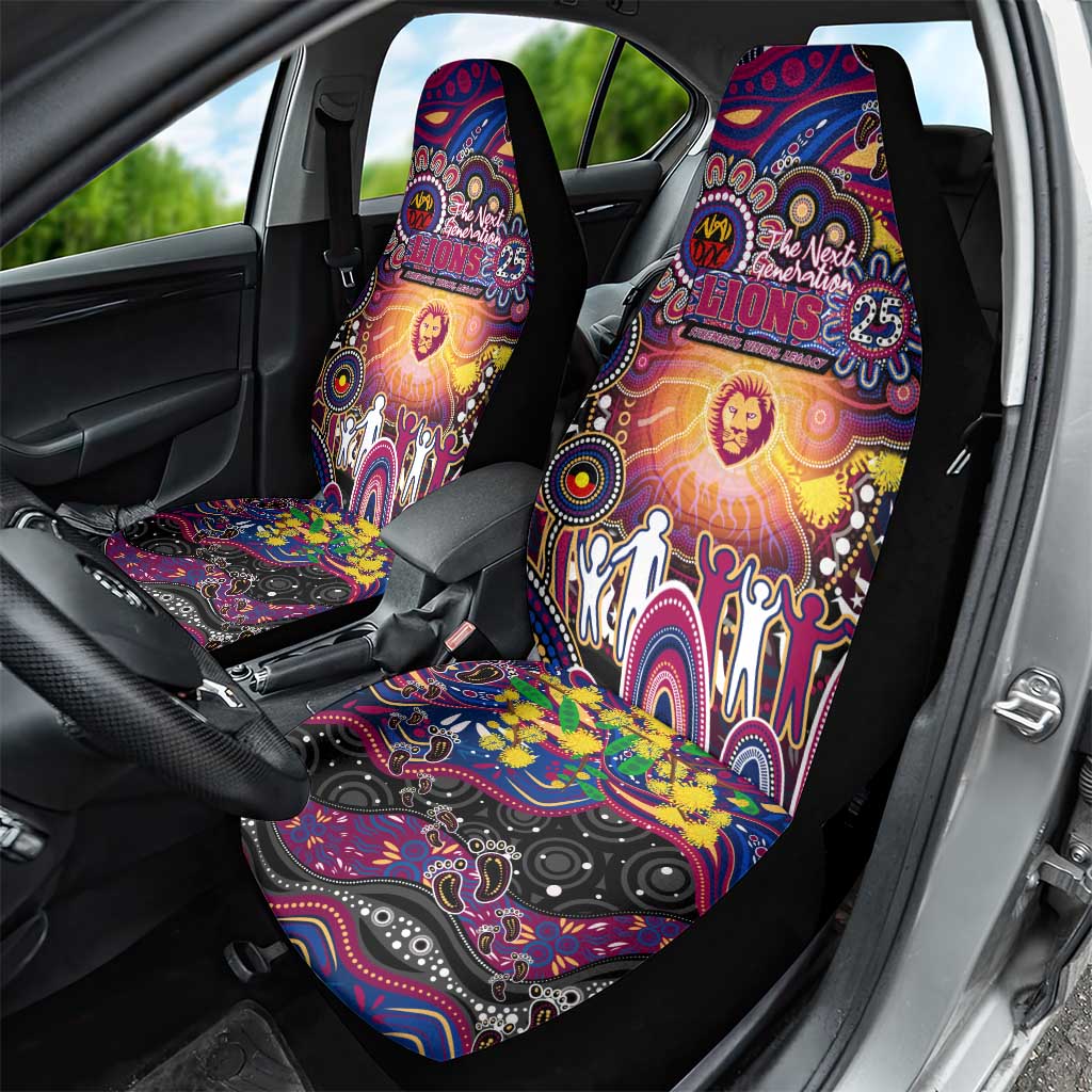 NAIDOC Week 2025 Lions Football Car Seat Cover Aboriginal Dot Painting