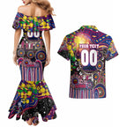 Personalised NAIDOC Week 2025 Lions Football Couples Matching Mermaid Dress and Hawaiian Shirt Aboriginal Dot Painting