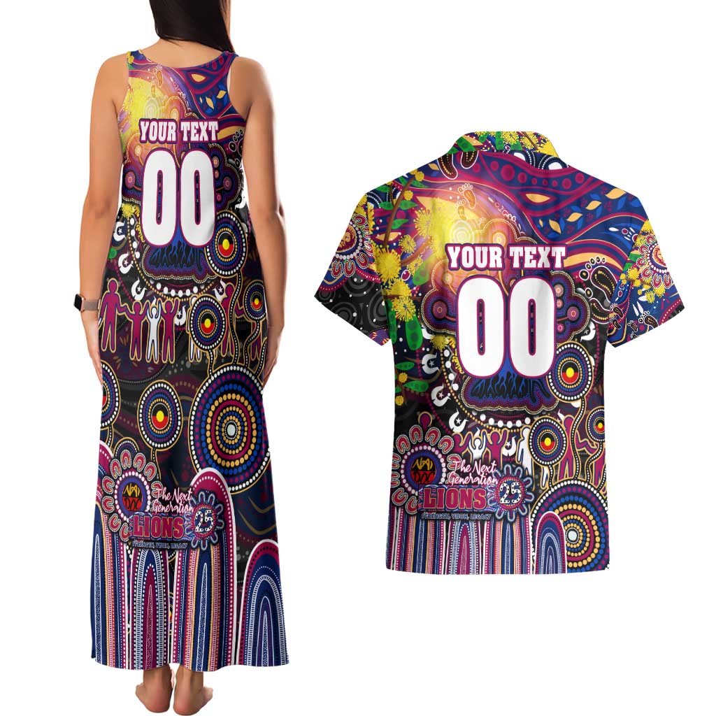 Personalised NAIDOC Week 2025 Lions Football Couples Matching Tank Maxi Dress and Hawaiian Shirt Aboriginal Dot Painting