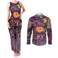 Personalised NAIDOC Week 2025 Lions Football Couples Matching Tank Maxi Dress and Long Sleeve Button Shirt Aboriginal Dot Painting