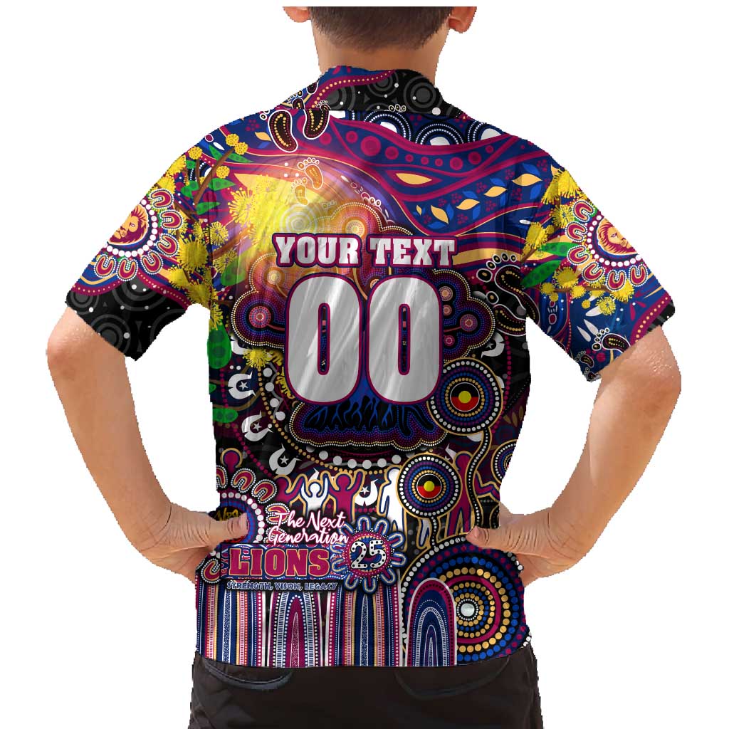 Personalised NAIDOC Week 2025 Lions Football Family Matching Mermaid Dress and Hawaiian Shirt Aboriginal Dot Painting