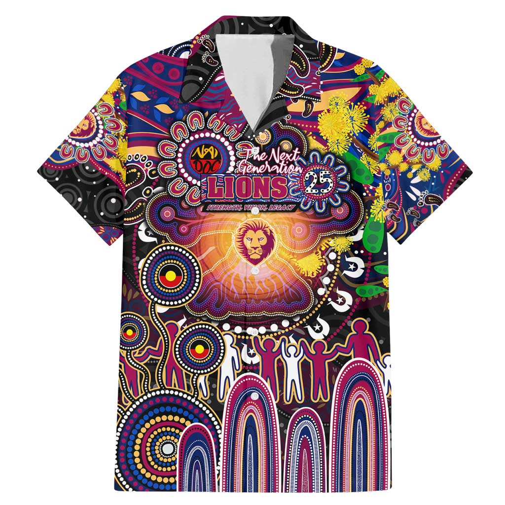 Personalised NAIDOC Week 2025 Lions Football Family Matching Mermaid Dress and Hawaiian Shirt Aboriginal Dot Painting