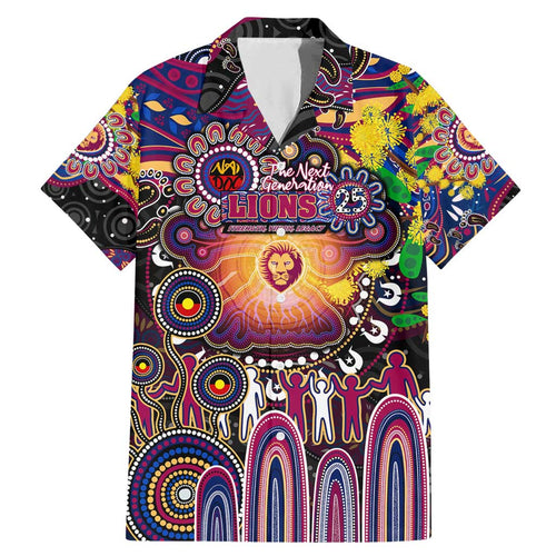 Personalised NAIDOC Week 2025 Lions Football Family Matching Mermaid Dress and Hawaiian Shirt Aboriginal Dot Painting