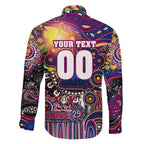 Personalised NAIDOC Week 2025 Lions Football Family Matching Off Shoulder Maxi Dress and Hawaiian Shirt Aboriginal Dot Painting