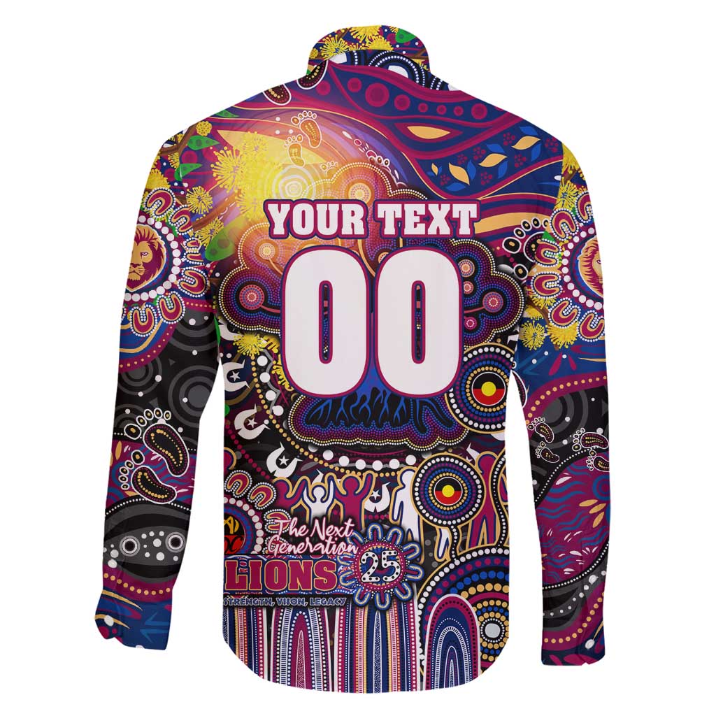Personalised NAIDOC Week 2025 Lions Football Family Matching Off Shoulder Maxi Dress and Hawaiian Shirt Aboriginal Dot Painting