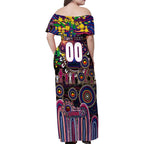 Personalised NAIDOC Week 2025 Lions Football Family Matching Off Shoulder Maxi Dress and Hawaiian Shirt Aboriginal Dot Painting