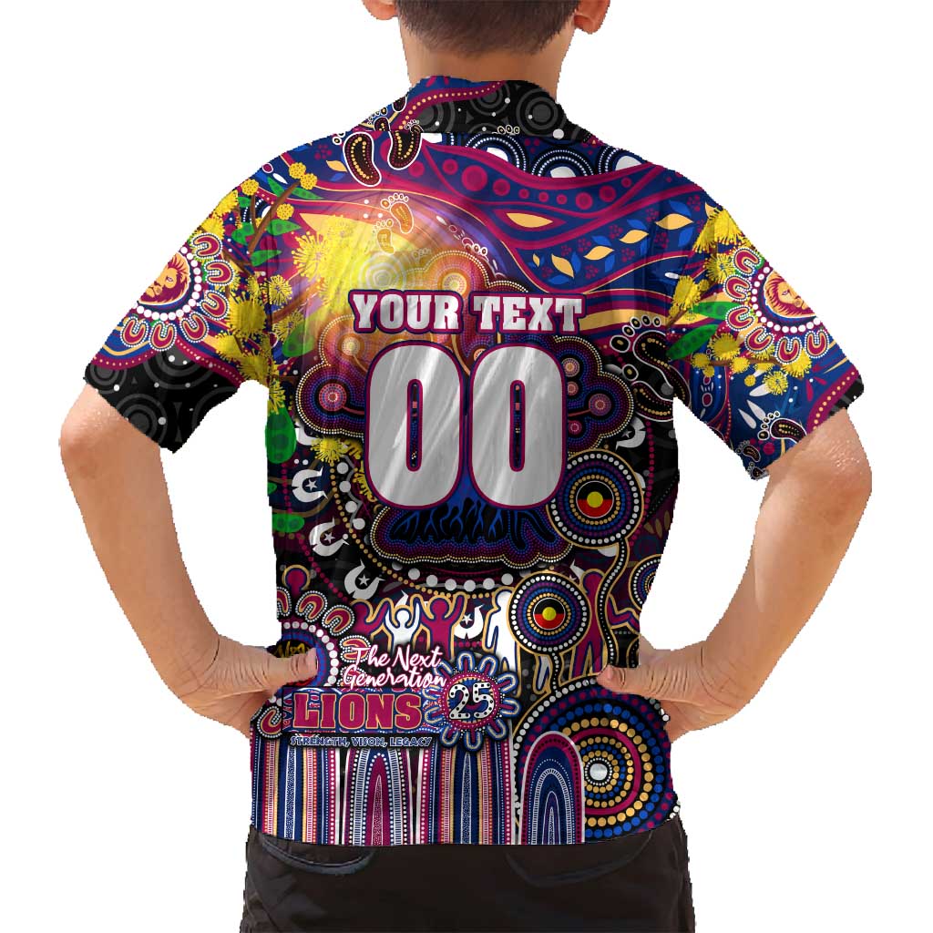 Personalised NAIDOC Week 2025 Lions Football Family Matching Puletasi and Hawaiian Shirt Aboriginal Dot Painting