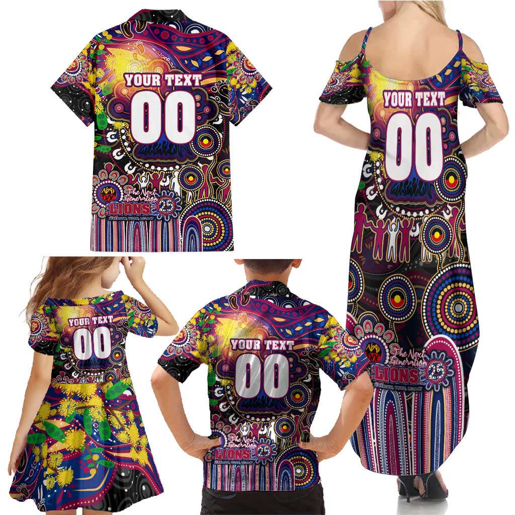 Personalised NAIDOC Week 2025 Lions Football Family Matching Summer Maxi Dress and Hawaiian Shirt Aboriginal Dot Painting