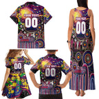 Personalised NAIDOC Week 2025 Lions Football Family Matching Tank Maxi Dress and Hawaiian Shirt Aboriginal Dot Painting