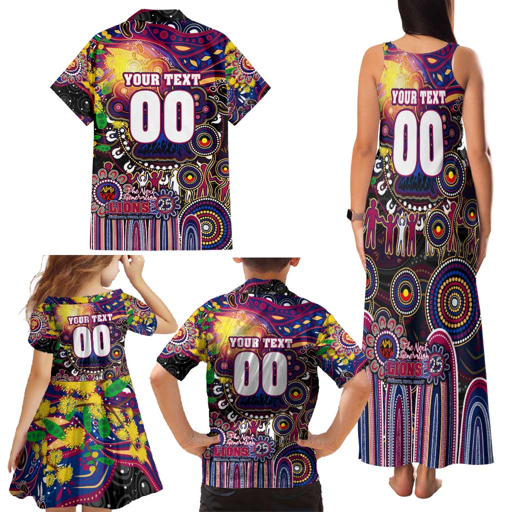 Personalised NAIDOC Week 2025 Lions Football Family Matching Tank Maxi Dress and Hawaiian Shirt Aboriginal Dot Painting