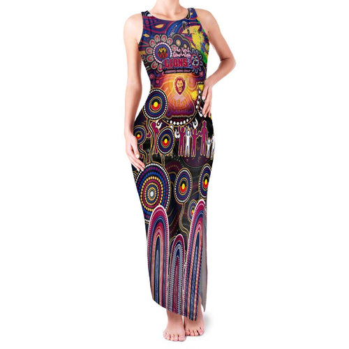 Personalised NAIDOC Week 2025 Lions Football Family Matching Tank Maxi Dress and Hawaiian Shirt Aboriginal Dot Painting