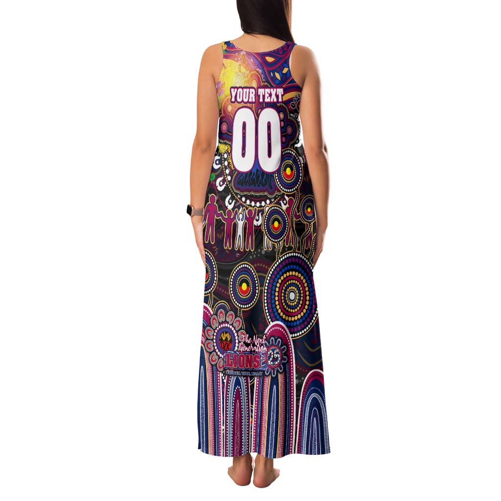 Personalised NAIDOC Week 2025 Lions Football Family Matching Tank Maxi Dress and Hawaiian Shirt Aboriginal Dot Painting