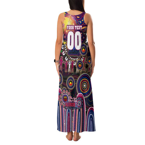 Personalised NAIDOC Week 2025 Lions Football Family Matching Tank Maxi Dress and Hawaiian Shirt Aboriginal Dot Painting