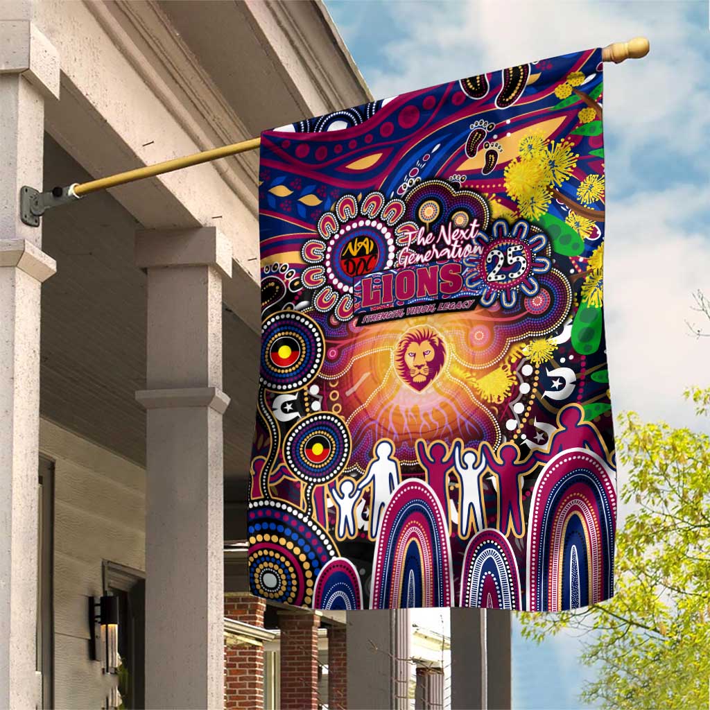 NAIDOC Week 2025 Lions Football Garden Flag Aboriginal Dot Painting