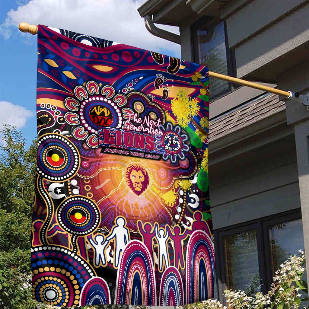 NAIDOC Week 2025 Lions Football Garden Flag Aboriginal Dot Painting