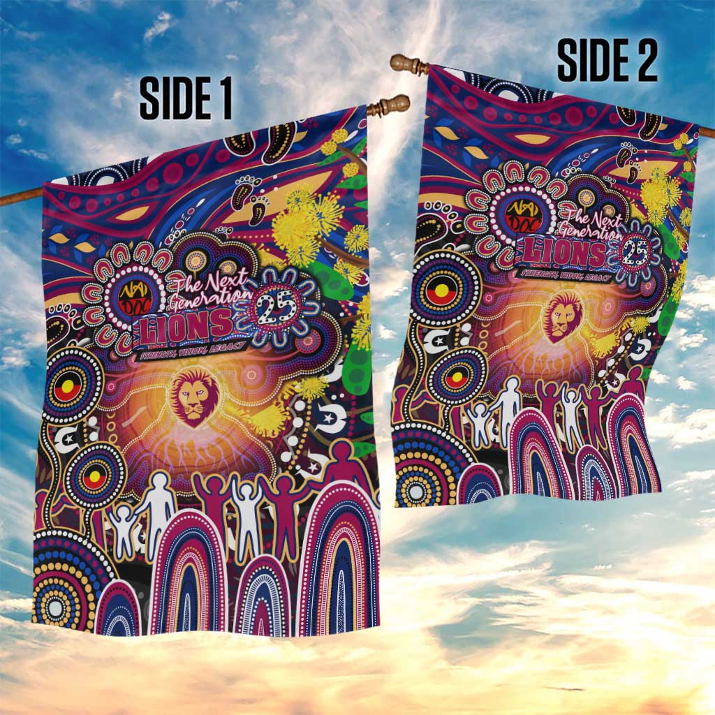 NAIDOC Week 2025 Lions Football Garden Flag Aboriginal Dot Painting