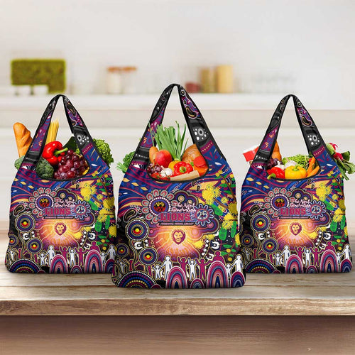 NAIDOC Week 2025 Lions Football Grocery Bag Aboriginal Dot Painting