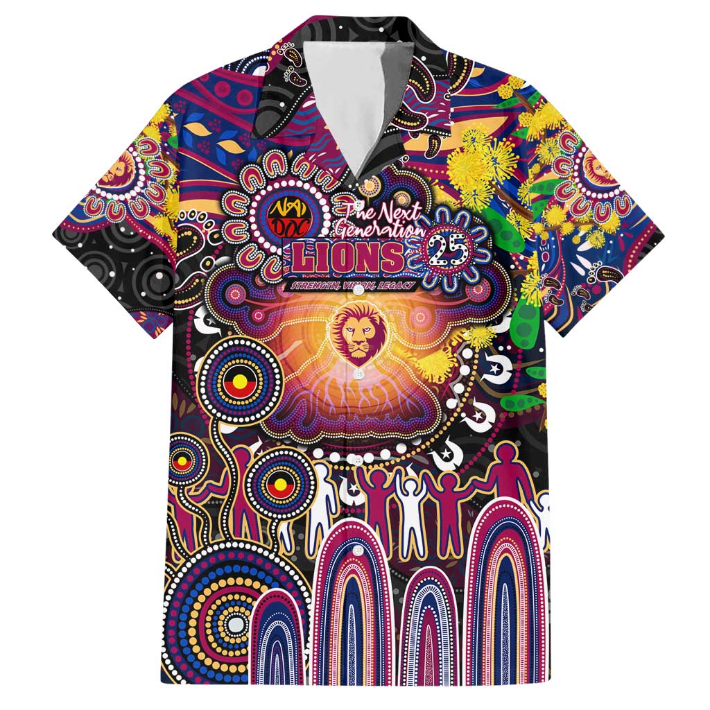 Personalised NAIDOC Week 2025 Lions Football Hawaiian Shirt Aboriginal Dot Painting