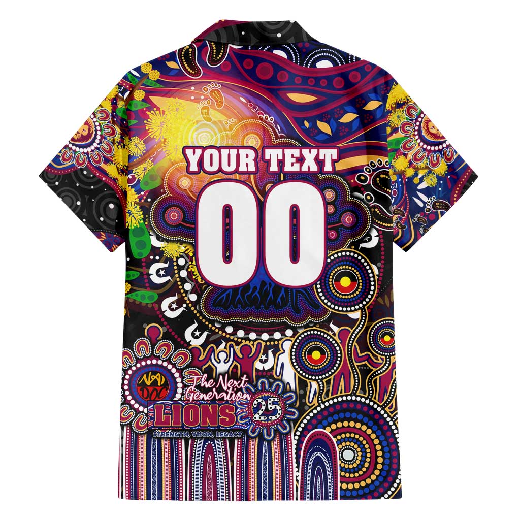 Personalised NAIDOC Week 2025 Lions Football Hawaiian Shirt Aboriginal Dot Painting