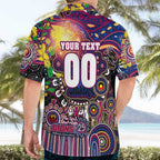 Personalised NAIDOC Week 2025 Lions Football Hawaiian Shirt Aboriginal Dot Painting