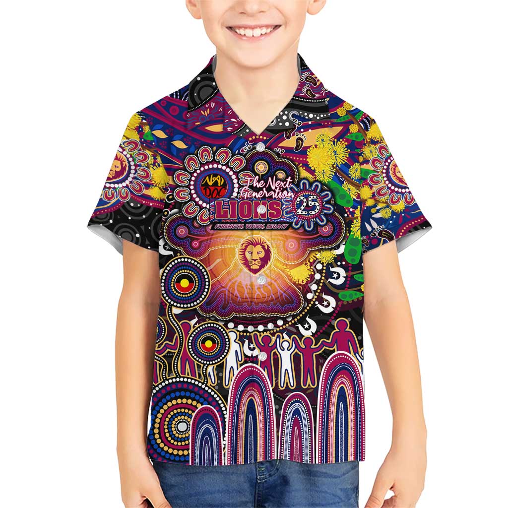 Personalised NAIDOC Week 2025 Lions Football Hawaiian Shirt Aboriginal Dot Painting