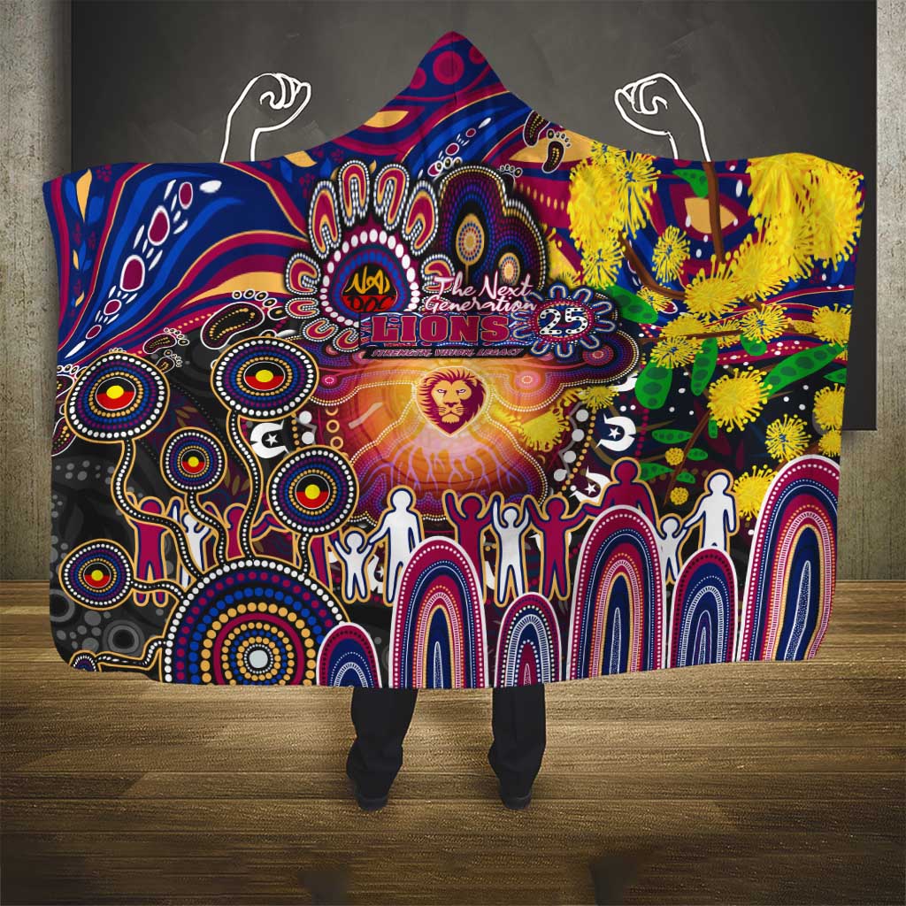 NAIDOC Week 2025 Lions Football Hooded Blanket Aboriginal Dot Painting