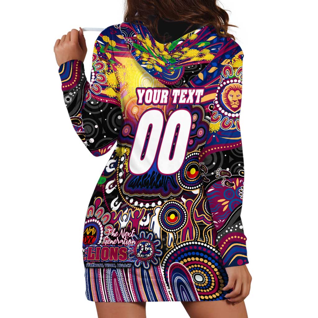 Personalised NAIDOC Week 2025 Lions Football Hoodie Dress Aboriginal Dot Painting