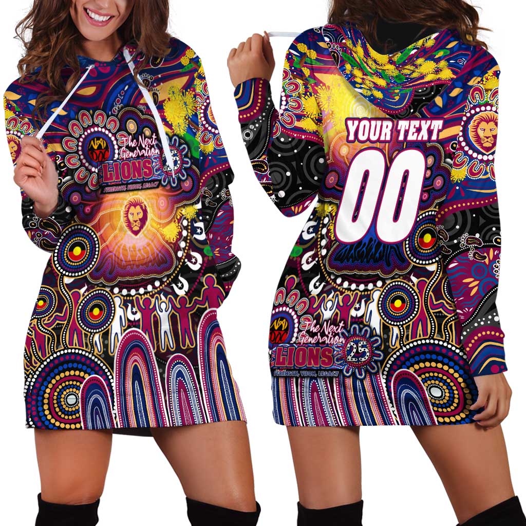 Personalised NAIDOC Week 2025 Lions Football Hoodie Dress Aboriginal Dot Painting
