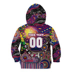 Personalised NAIDOC Week 2025 Lions Football Kid Hoodie Aboriginal Dot Painting