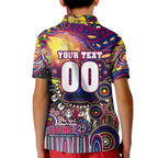 Personalised NAIDOC Week 2025 Lions Football Kid Polo Shirt Aboriginal Dot Painting
