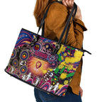 NAIDOC Week 2025 Lions Football Leather Tote Bag Aboriginal Dot Painting