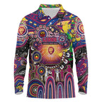 Personalised NAIDOC Week 2025 Lions Football Long Sleeve Polo Shirt Aboriginal Dot Painting
