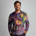 Personalised NAIDOC Week 2025 Lions Football Long Sleeve Polo Shirt Aboriginal Dot Painting