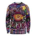Personalised NAIDOC Week 2025 Lions Football Long Sleeve Shirt Aboriginal Dot Painting