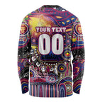 Personalised NAIDOC Week 2025 Lions Football Long Sleeve Shirt Aboriginal Dot Painting