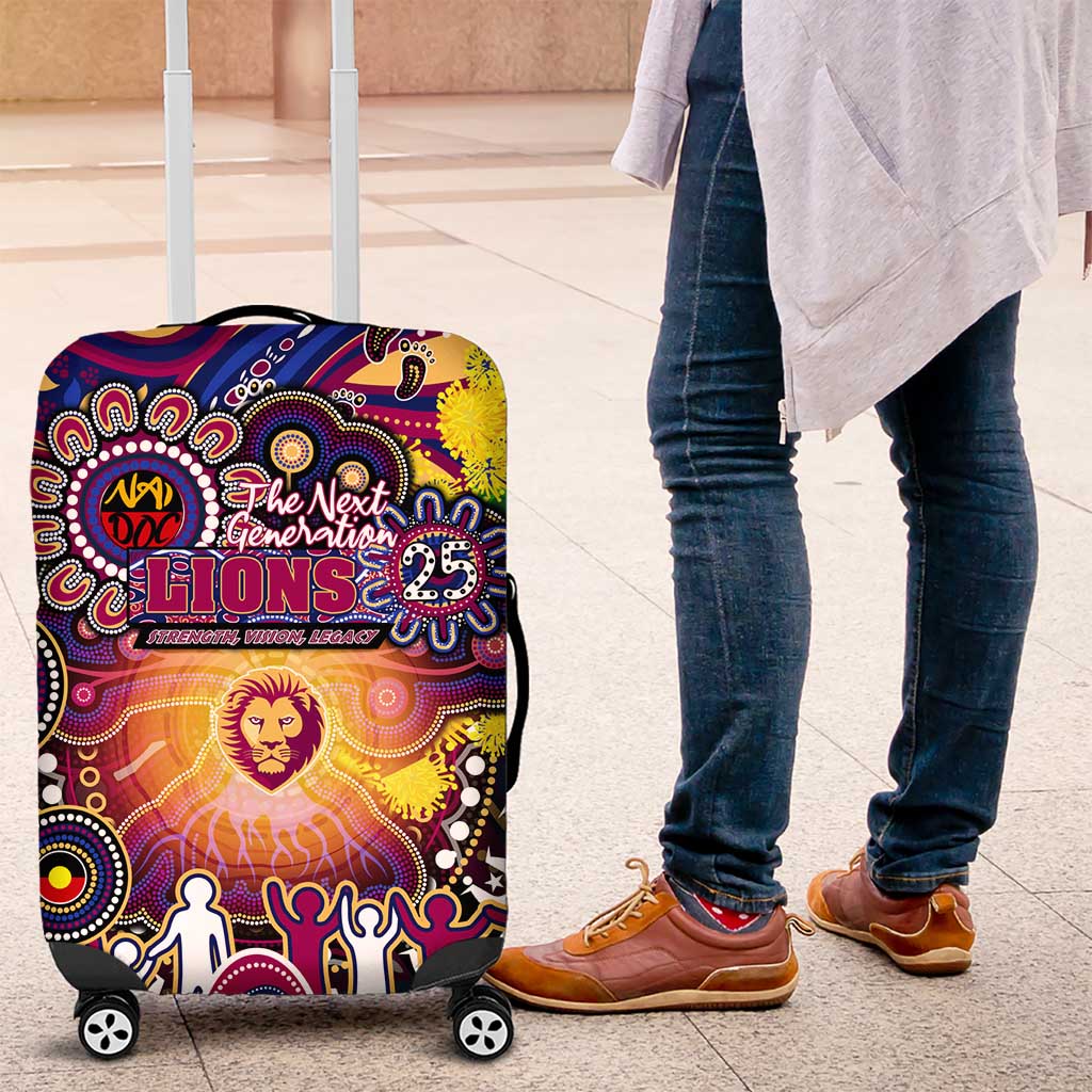 NAIDOC Week 2025 Lions Football Luggage Cover Aboriginal Dot Painting