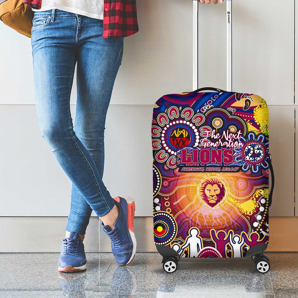 NAIDOC Week 2025 Lions Football Luggage Cover Aboriginal Dot Painting