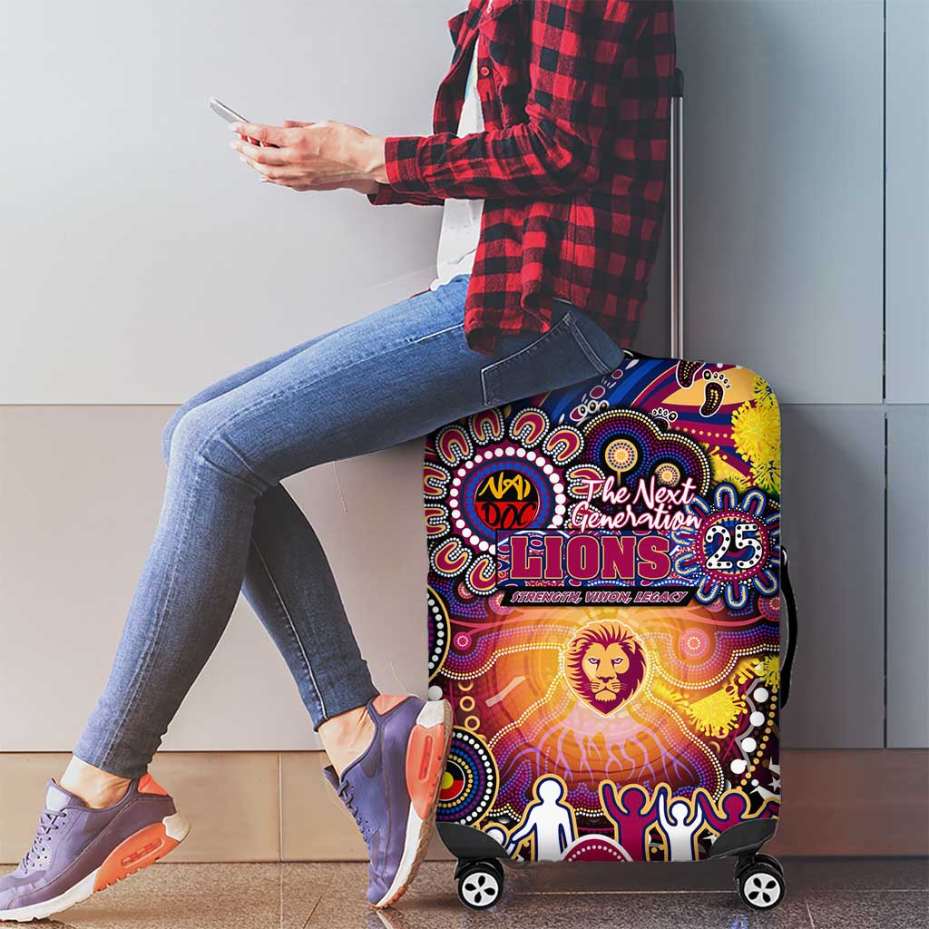 NAIDOC Week 2025 Lions Football Luggage Cover Aboriginal Dot Painting