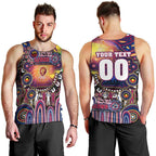 Personalised NAIDOC Week 2025 Lions Football Men Tank Top Aboriginal Dot Painting
