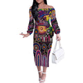 Personalised NAIDOC Week 2025 Lions Football Off The Shoulder Long Sleeve Dress Aboriginal Dot Painting