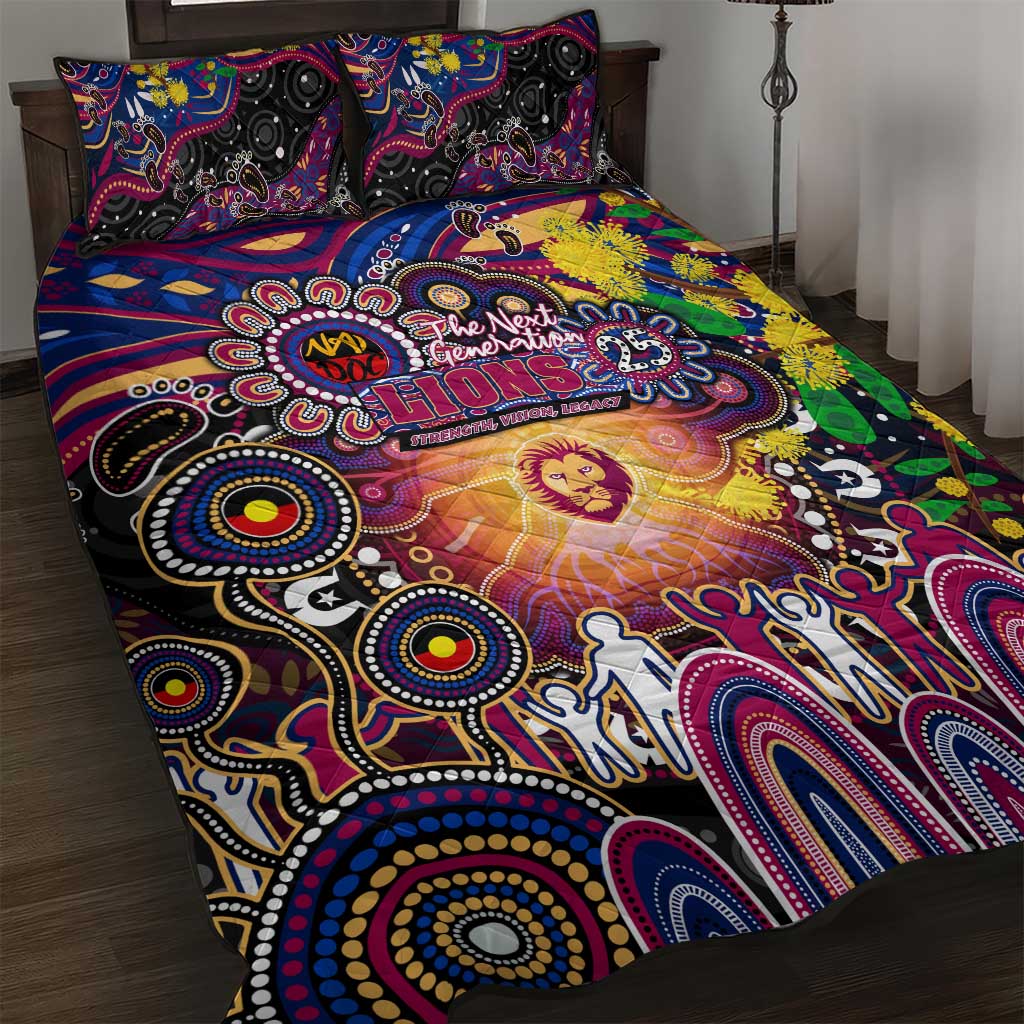 NAIDOC Week 2025 Lions Football Quilt Bed Set Aboriginal Dot Painting