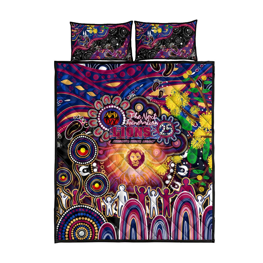 NAIDOC Week 2025 Lions Football Quilt Bed Set Aboriginal Dot Painting