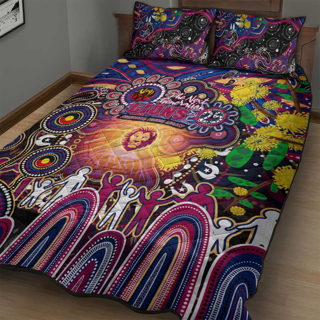 NAIDOC Week 2025 Lions Football Quilt Bed Set Aboriginal Dot Painting