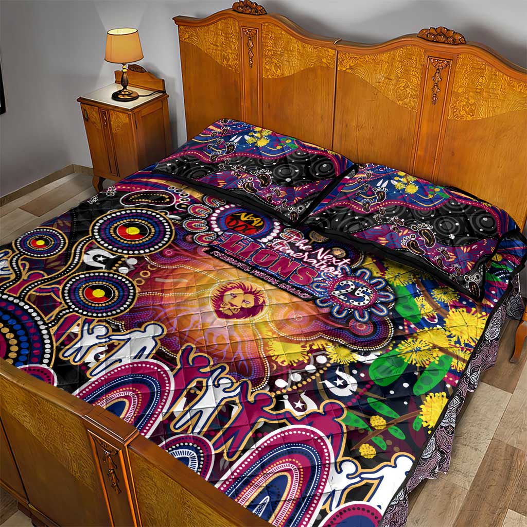 NAIDOC Week 2025 Lions Football Quilt Bed Set Aboriginal Dot Painting
