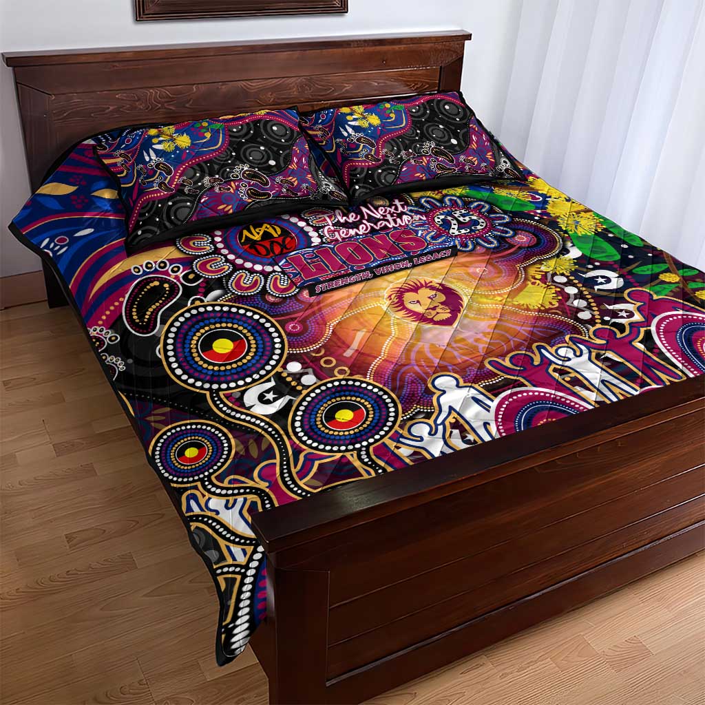 NAIDOC Week 2025 Lions Football Quilt Bed Set Aboriginal Dot Painting