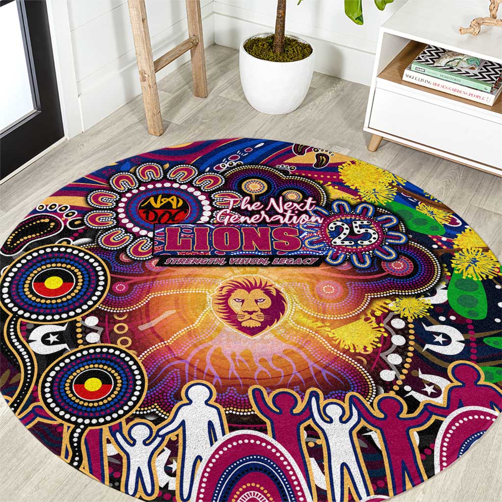 NAIDOC Week 2025 Lions Football Round Carpet Aboriginal Dot Painting