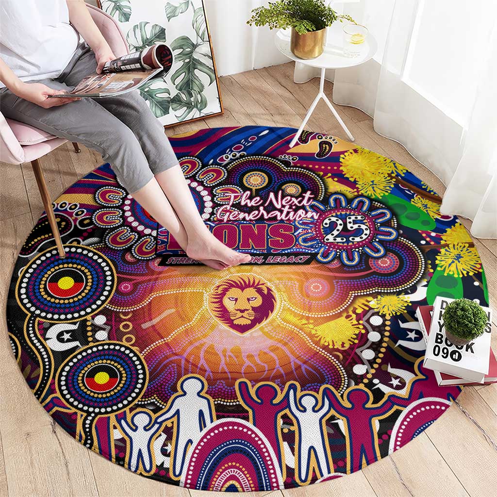 NAIDOC Week 2025 Lions Football Round Carpet Aboriginal Dot Painting
