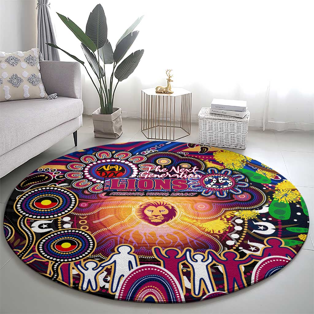 NAIDOC Week 2025 Lions Football Round Carpet Aboriginal Dot Painting