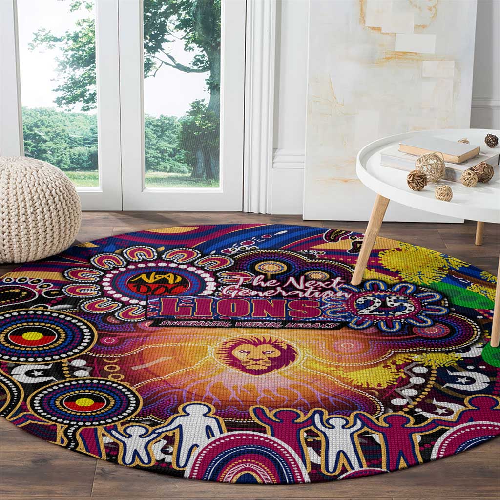 NAIDOC Week 2025 Lions Football Round Carpet Aboriginal Dot Painting